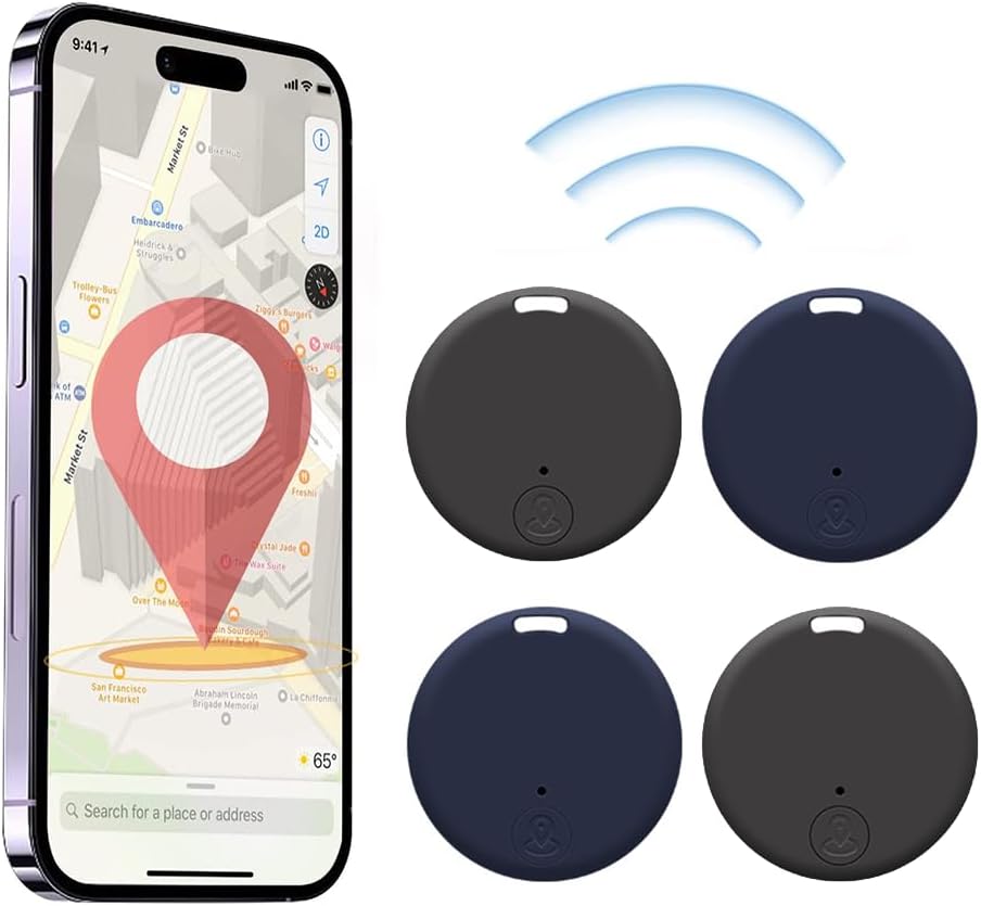 4 Rastreador GPS Portátil, Dispositivo Antipérdida, Seguimiento Inteligente por Bluetooth, Dispositivo Rastreador para Niños, Perros, Mascotas, Gatos, Cartera, Llavero