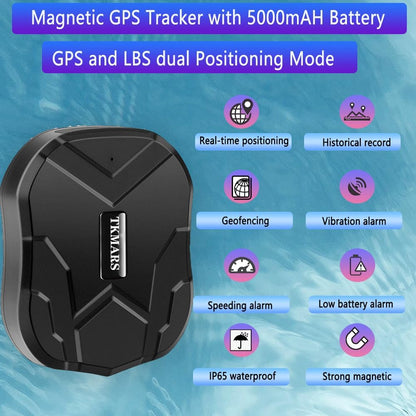 TKMARS Rastreador GPS Localizador GPS en Tiempo Real para Carro,Vehículo o Moto App Gratuita,10s Update Localizador GPS Resistente al Agua con Imán Fuerte y micrófono,Batería en Espera 90 días 905