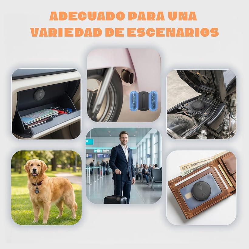 Rastreador GPS Bluetooth para Mascotas, Llaves, Equipaje y Objetos – Sin SIM, Sin Suscripción – Localizador en Tiempo Real – Compatible con Android, iOS y HarmonyOS | Llavero Mini Inteligente