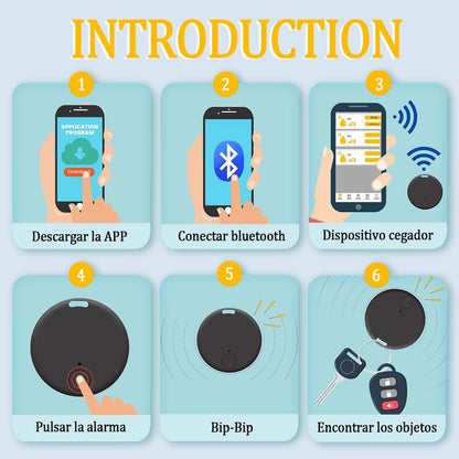 4 Rastreador GPS Portátil, Dispositivo Antipérdida, Seguimiento Inteligente por Bluetooth, Dispositivo Rastreador para Niños, Perros, Mascotas, Gatos, Cartera, Llavero