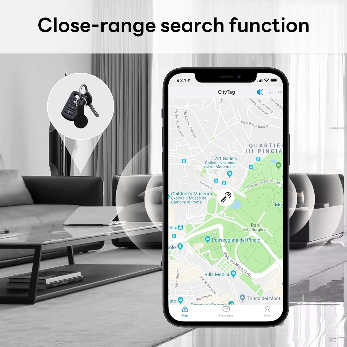 Rastreador GPS Bluetooth para Mascotas, Llaves, Equipaje y Objetos – Sin SIM, Sin Suscripción – Localizador en Tiempo Real – Compatible con Android, iOS y HarmonyOS | Llavero Mini Inteligente