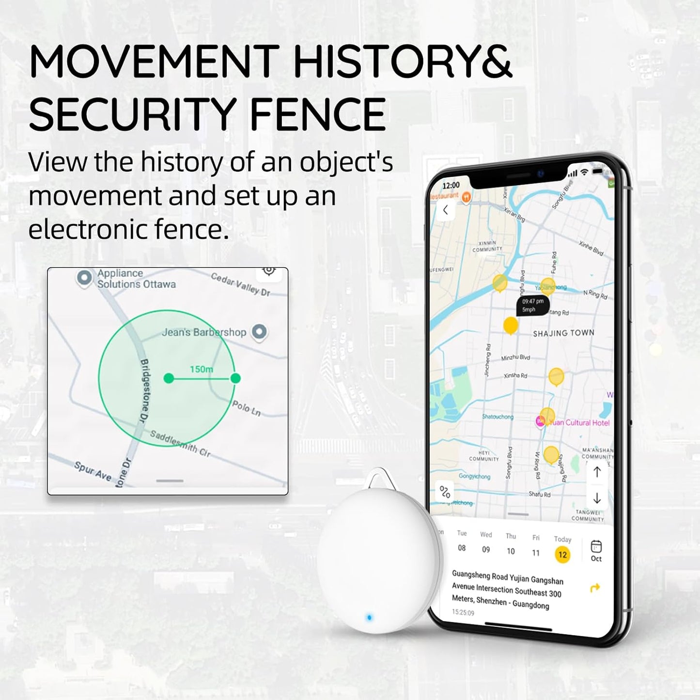 LNCOON Mini rastreador GPS suscripción para vehículos, niños y Mascotas. Dispositivo rastreador Oculto con aplicación para iOS y Android Reproducción de Seguimiento Sin cuota mensual