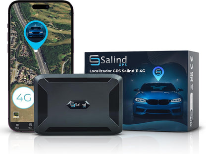 Salind 11 4G - Rastreador GPS Magnético para Carros y Barcos - Localizador de Seguimiento en Tiempo Real - Monitoreo de Ubicación, Ruta y Velocidad - Alarmas Antirrobo - Batería hasta 70 días