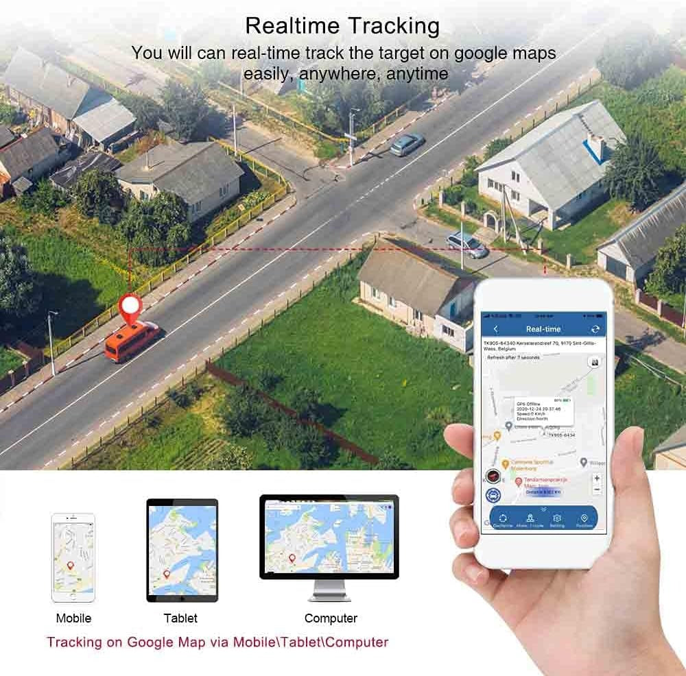 4G Rasreador GPS para auto sin Suscripción 20000 mAh,Standby 240 días,GPS Tracker 905C con Imán Fuerte Localización en Tiempo Real,Vibración Alarma,Impermeable,Apto para Auto, Moto y Camiones